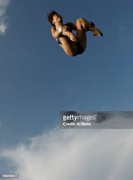 Liu Jiao of China dives in the Women's Platform preliminaries at the Fort Lauderdale Aquatic Center during Day 1 of the AT&T USA Diving Grand Prix on...