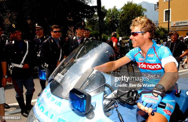 Giro D'Italia 2003 /Carrara Matteo, Moto, Police, Politie, Stage 16 : Arco - Pavia, Ronde Van Italie, Tour Of Italy,