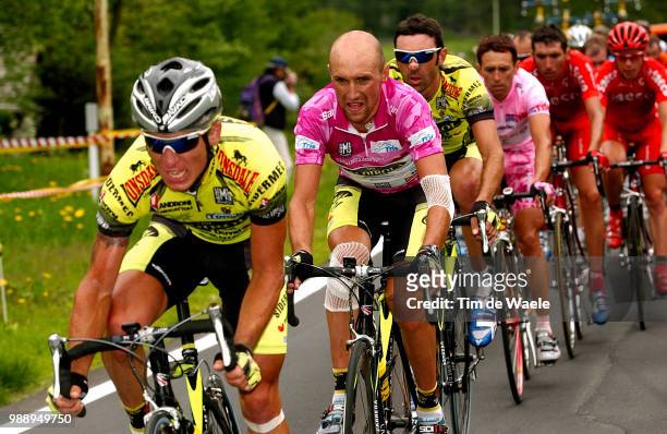 Giro D'Italia 2003 /Zampieri Steve, Garzelli Stefano, Mazzoleni Eddy, Simoni Gilberto, Maillot Rose, Pink Jersey, Roze Trui, Stage 19 : Canelli -...