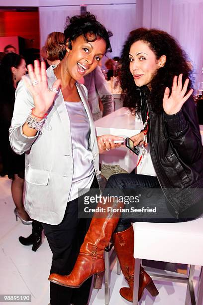 Actress Dennenesch Zoude and tv host Anastasia Zampounidis attend the 'OK Style Award 2010' at the british embassy on May 6, 2010 in Berlin, Germany.
