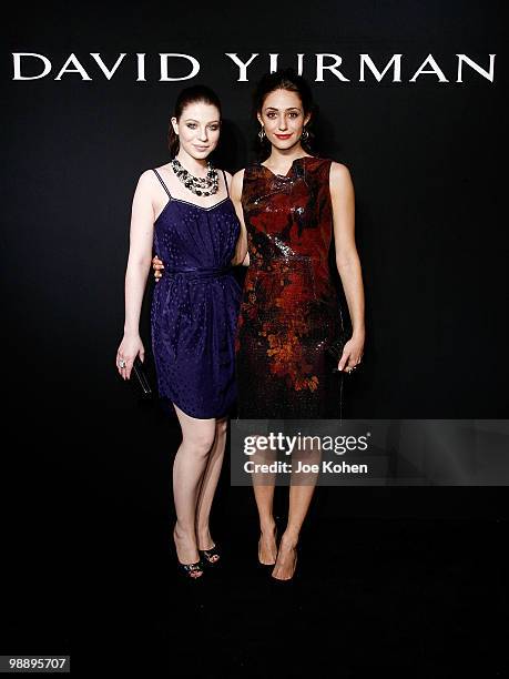 Actresses Michelle Trachtenberg and Emmy Rossum attend the 30th Anniversary celebration cocktail reception with Rebirth of NYC Flagship hosted by...