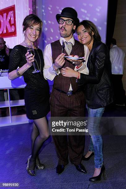 Actress Maike von Bremen and Manuel Cortez with Sophia Thomalla attend the 'OK! Style Award 2010' at the British embassy on May 6, 2010 in Berlin,...