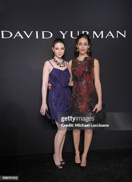 Actresses Michelle Trachtenberg and Emmy Rossum attend the David Yurman 30th Anniversary celebration at David Yurman Madison Avenue on May 6, 2010 in...