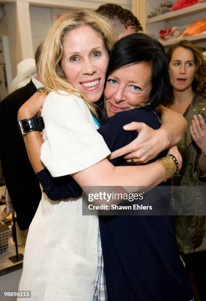 Fashion Director of Marie Claire Kate Dimmock and designer Elizabeth Kiester attend the launch of the Wanderlust for Madewell Collection at the...