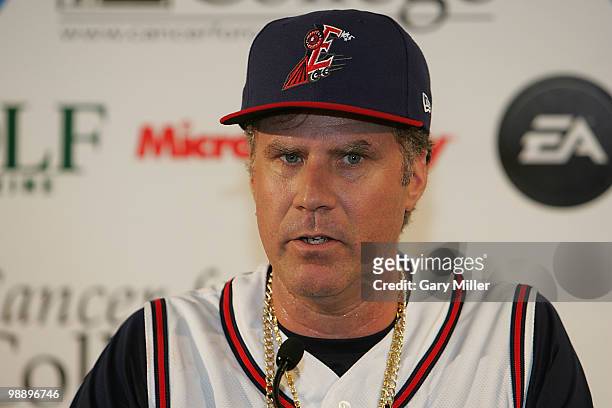 Actor Will "Rojo Johnson" Ferrell speaks at a press conference at The Dell Diamond on May 6, 2010 in Round Rock, Texas.