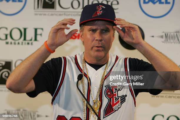 Actor Will "Rojo Johnson" Ferrell speaks at a press conference at The Dell Diamond on May 6, 2010 in Round Rock, Texas.