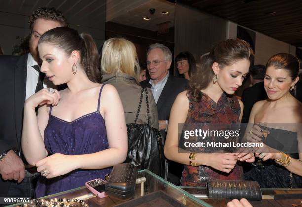 Actresses Michelle Trachtenberg and Emmy Rossum shop during the David Yurman 30th Anniversary celebration at David Yurman Madison Avenue on May 6,...