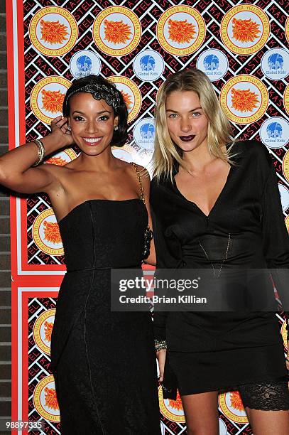 Models Selita Ebanks and Jessica Hart attend Rosario Dawson's birthday party at Trump SoHo on May 6, 2010 in New York City.