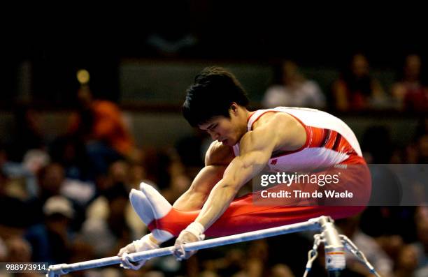 World Championships 2003 /Tomita Hiroyuki, Jpn, High Bar, Barre Fixe, Men Team Final, Finale Equipes Hommes, Championat Du Monde Gymnastique,...