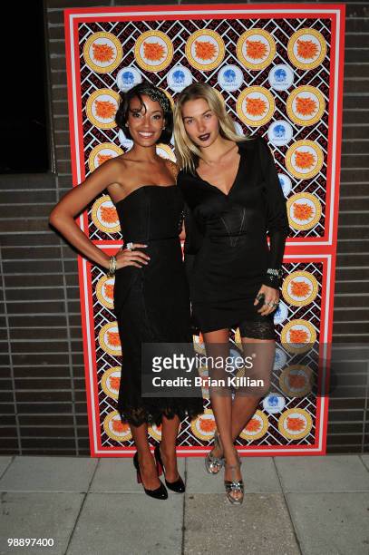 Models Selita Ebanks and Jessica Hart attend Rosario Dawson's birthday party at Trump SoHo on May 6, 2010 in New York City.