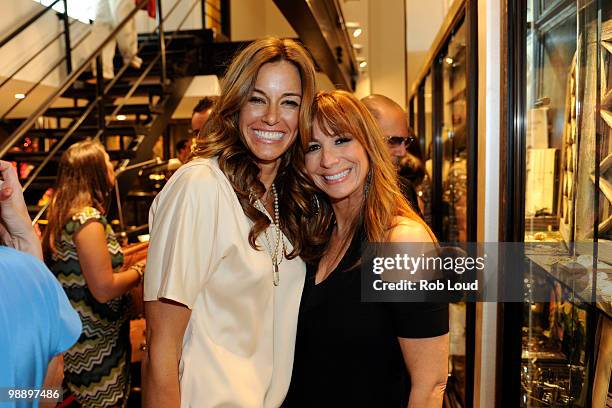 Kelly Bensimon and Jill Zarin shop at the opening cocktail party for the Limelight Marketplace on May 6, 2010 in New York City.