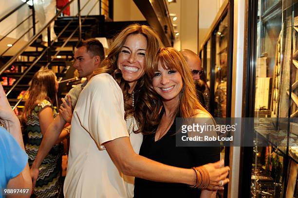 Kelly Bensimon and Jill Zarin shop at the opening cocktail party for the Limelight Marketplace on May 6, 2010 in New York City.