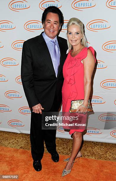Entertainer Wayne Newton and wife Kathleen McCrone arrive at the 10th Annual Lupus LA Orange Ball at the Beverly Wilshire Four Seasons Hotel on May...