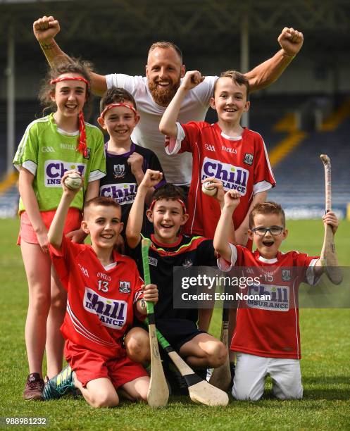 Tipperary , Ireland - 1 July 2018; Republic of Ireland footballer David Meyler with Cork supporters from Bride Rovers GAA club, Co Cork following the...