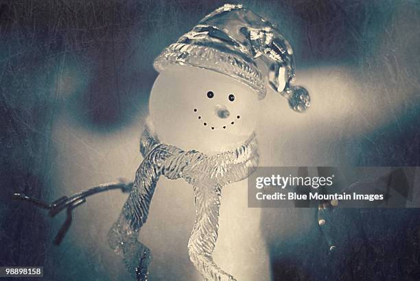 snowman made of glass - blue mountain ontario stock pictures, royalty-free photos & images
