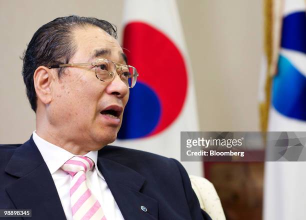 Choo Kang Soo, president and chief executive officer of Korea Gas Corp., speaks during an interview at the company's headquarters in Seongnam, South...