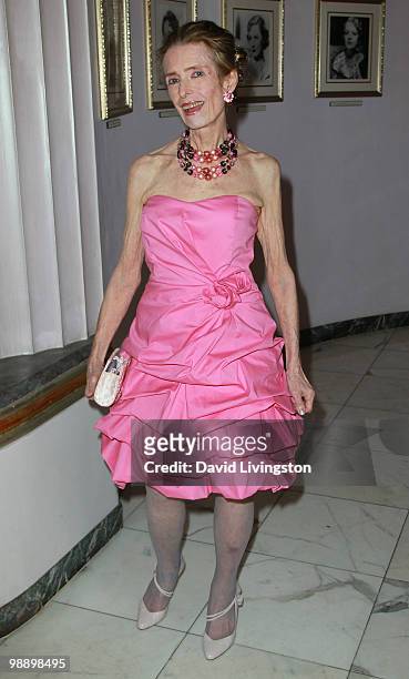 Actress Margaret O'Brien attends the Hollywood Museum's reception for Jeran Design's graffiti gown at the Hollywood History Museum on May 6, 2010 in...