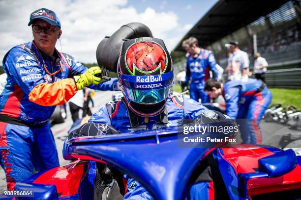 Brendon Hartley of Scuderia Toro Rosso and New Zealand during the Formula One Grand Prix of Austria at Red Bull Ring on July 1, 2018 in Spielberg,...