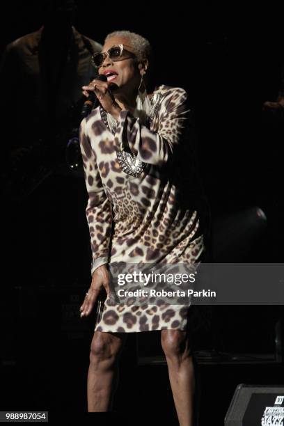 Dee Dee Bridgewater performs with The Memphis Soulphony during the 2018 Festival International de Jazz de Montreal at Quartier des spectacles on June...