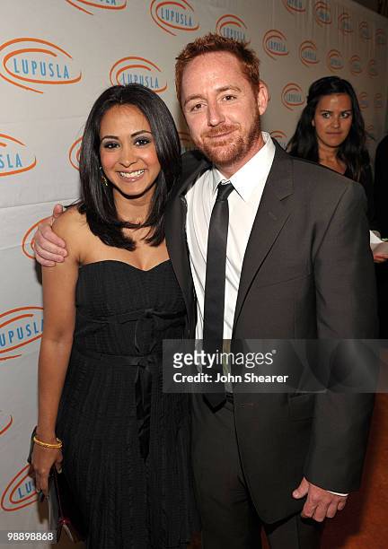 Actress Parminder Nagra and Actor Scott Grimes arrive to the Lupus LA Orange Ball on May 6, 2010 in Beverly Hills, California.