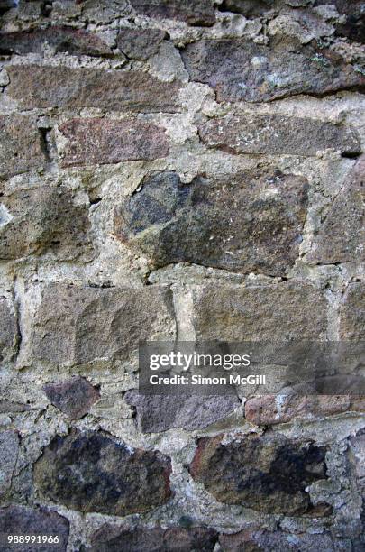 rustic stone and concrete wall - bowral new south wales stock pictures, royalty-free photos & images