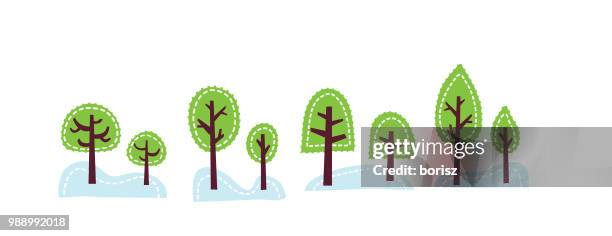 trees - panoramic treeline stock illustrations