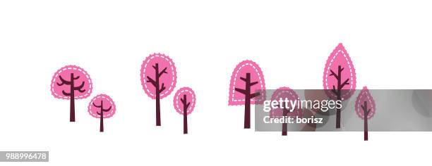 trees - small tree park stock illustrations