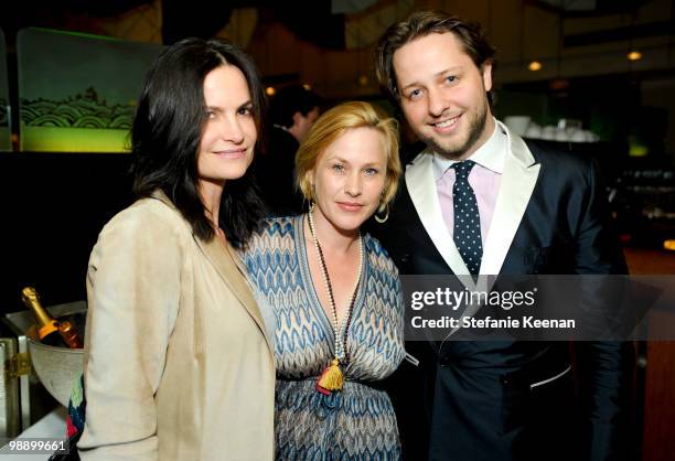 Rosetta Getty, Patricia Arquette and Derek Blasberg attend CLASSY by Derek Blasberg Book Launch dinner on May 6, 2010 in Beverly Hills, California.