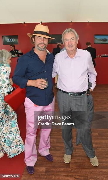 Jay K and Nick Mason attend the Audi Polo Challenge at Coworth Park Polo Club on July 1, 2018 in Ascot, England.