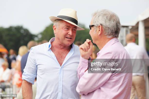 Michael Flatley and Nick Mason attend the Audi Polo Challenge at Coworth Park Polo Club on July 1, 2018 in Ascot, England.