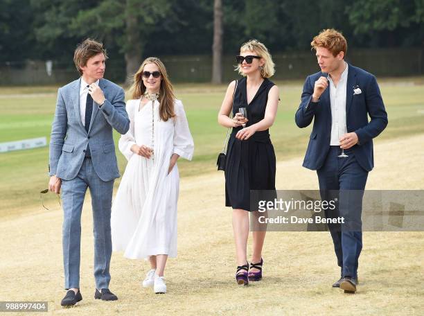 Eddie Redmayne, Hannah Redmayne, Imogen Poots and James Norton attend the Audi Polo Challenge at Coworth Park Polo Club on July 1, 2018 in Ascot,...