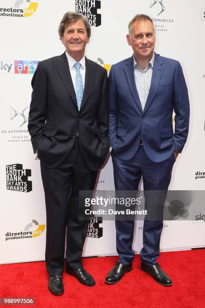 Lord Melvyn Bragg and Director of Sky Arts Phil Edgar-Jones attend The South Bank Sky Arts Awards 2018 at The Savoy Hotel on July 1, 2018 in London,...
