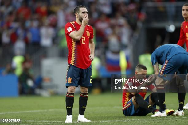 Daniel Carvajal of Spain during the 2018 FIFA World Cup Russia round of 16 match between Spain and Russia at the Luzhniki Stadium on July 01, 2018 in...
