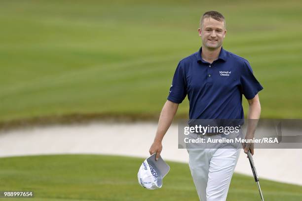 Russell Knox of Scotland reacts during The Open Qualifying Series part of the HNA Open de France at Le Golf National on July 1, 2018 in Paris, France.