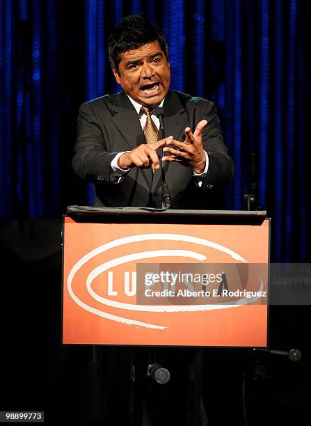 Comedian George Lopez speaks at the 10th Annual Lupus LA Orange Ball on May 6, 2010 in Beverly Hills, California.