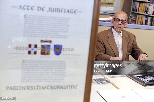 André Boillat, former captain of the Sochaux Montbéliard Football club answers questions during a press conference in Montbeliard on May 5, 2010. The...