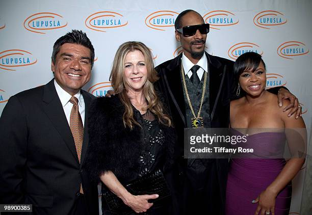 Comedian George Lopez, actress Rita Wilson, rapper Snoop Dogg and Shante Brodus attend the 10th Annual Lupus LA Orange Ball - Orange Carpet Arrivals...