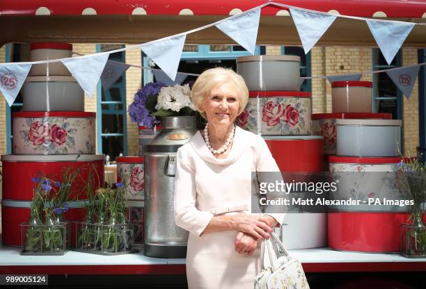 Mary Berry at the Cath Kidston Largest Cream Tea Party at Alexandra Palace, London to celebrate their 25th anniversary.