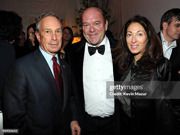New York City Mayor Michael Bloomberg, Paul McGuinness and Keryn Kaplan attend the American Ireland Fund Gala at the Tent at Lincoln Center for the...