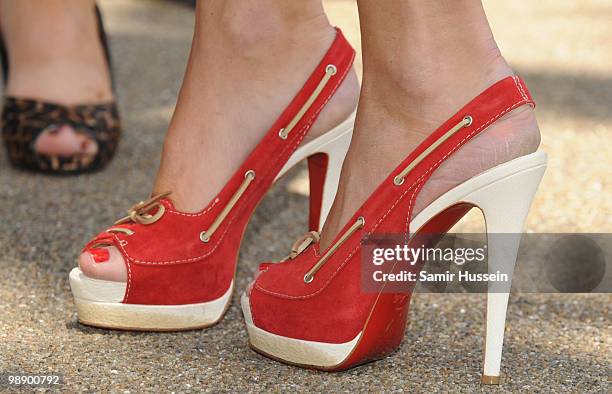 Amanda Holden's shoes are seen as she arrives on the first day of Royal Ascot 2009 at Ascot Racecourse on June 16, 2009 in Ascot, England.