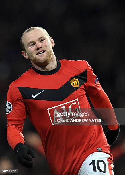 Angleterre - Rooney a atteint l'âge de raison ". - A picture taken on March 10 shows Manchester United's English forward Wayne Rooney celebrating...