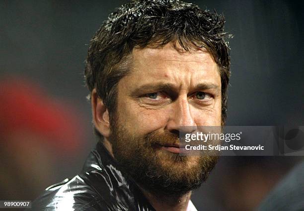 Gerard Butler is sighted watching matches at the Serbia Open 2010 on May 6, 2010 in Belgrade, Serbia.