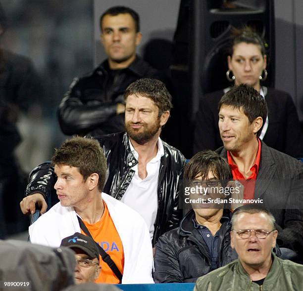 Gerard Butler is sighted watching matches at the Serbia Open 2010 on May 6, 2010 in Belgrade, Serbia.