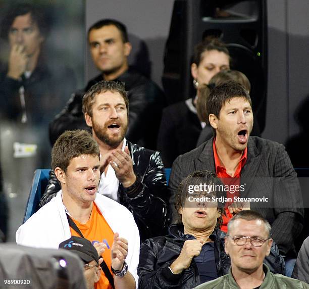 Gerard Butler is sighted watching matches at the Serbia Open 2010 on May 6, 2010 in Belgrade, Serbia.