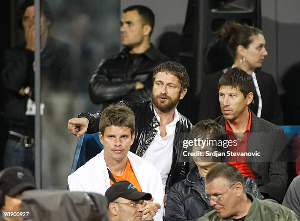 Gerard Butler is sighted watching matches at the Serbia Open 2010 on May 6, 2010 in Belgrade, Serbia.