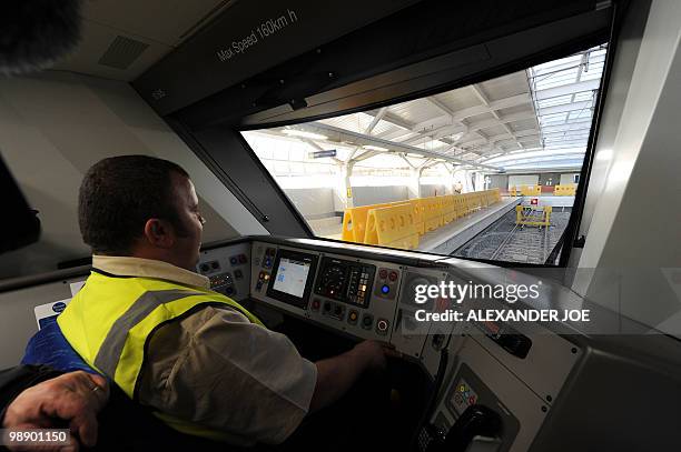 The Gautrain, South Africa's first high-speed train is taken on a test run in Johannesburg on May 7, 2010. The line will open on June 8 in...