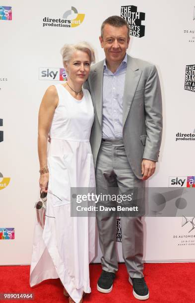Gillian Anderson and Peter MorganÊattend The South Bank Sky Arts Awards 2018 at The Savoy Hotel on July 1, 2018 in London, England. Airing on 4th...