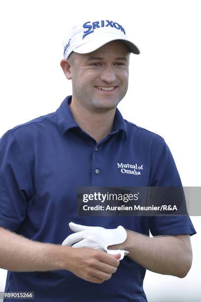 Russell Knox of Scotland reacts during The Open Qualifying Series part of the HNA Open de France at Le Golf National on July 1, 2018 in Paris, France.