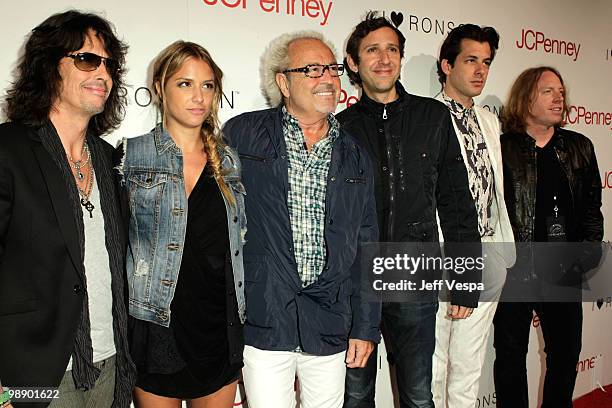 Musician Kelly Hansen of Foreigner, designer Charlotte Ronson, musician Mick Jones of Foreigner, guest, DJ Mark Ronson and Jeff Pilson of Foreigner...