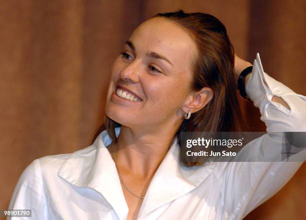 Martina Hingis during the presscall of Toray Pan Pacific Open Tennis Tournament 2006